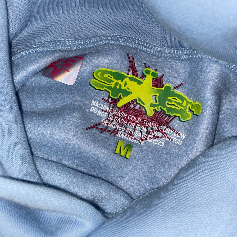 Light blue Sp5der Hoodie - Picture 2 of 2